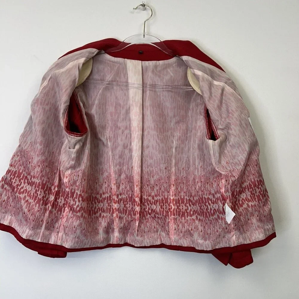 Cabi Red Blazer Jacket Womens‎ Size 8 Bow Beau